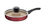 SARTEN CON TAPA 22 CM TEFLON ROJO